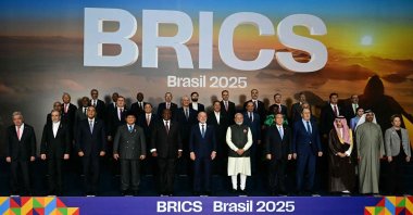 Heads of state and government of member, partner and external engagement countries pose for a family photo during the BRICS summit, Rio de Janeiro, Brazil, July 7, 2025. (AFP Photo)