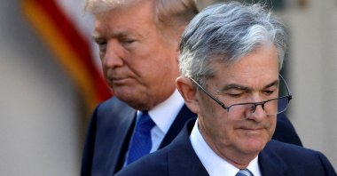 U.S. President Donald Trump looks on as Jerome Powell, his nominee at the time to lead the U.S. Federal Reserve, at the White House, Washington, U.S., Nov. 2, 2017. (Reuters Photo)
