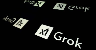 This photo illustration shows screens displaying the logo of Grok, a generative artificial intelligence chatbot developed by U.S. artificial intelligence company xAI, in Toulouse, southern France, Jan. 15, 2025. (AFP File Photo)