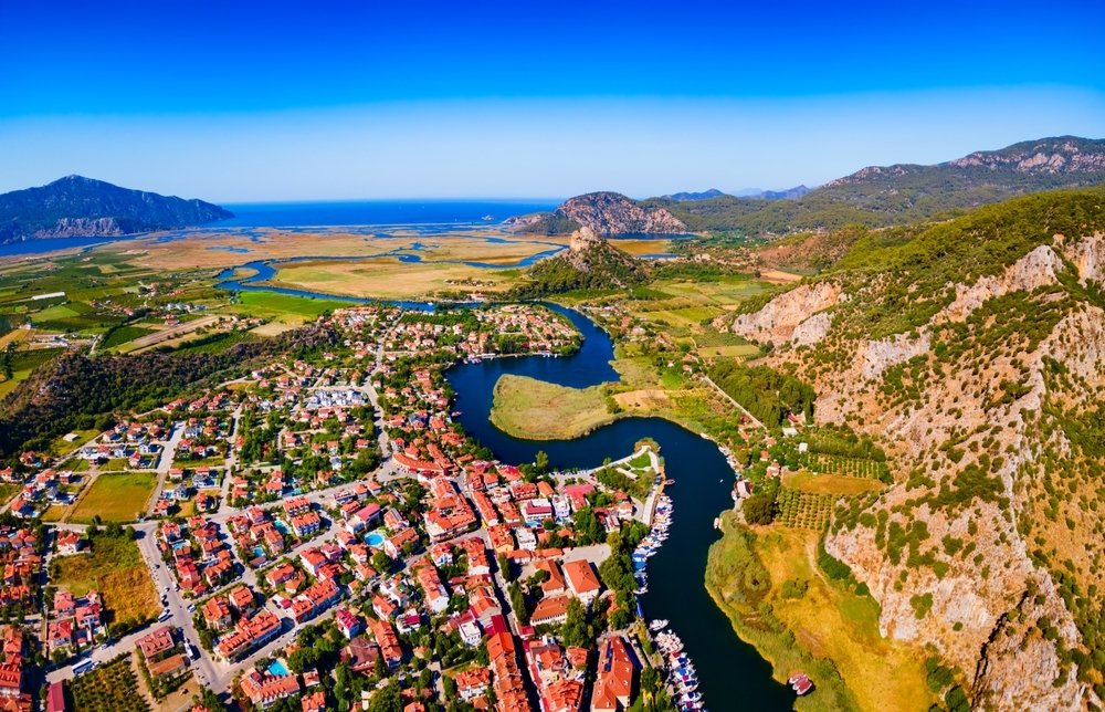 An aerial view of Dalyan, Muğla. (Shutterstock Photo)