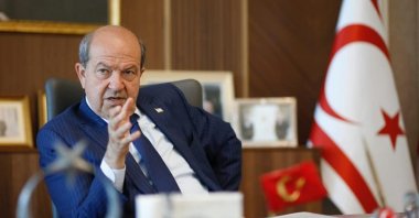 TRNC President Ersin Tatar is photographed in his office, Lefkoşa (Nicosia), TRNC, June 22, 2025. (İHA Photo)