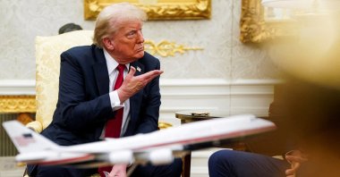 U.S. President Donald Trump meets with NATO Secretary-General Mark Rutte (not pictured) in the Oval Office at the White House in Washington, D.C., U.S., July 14, 2025. (Reuters Photo)