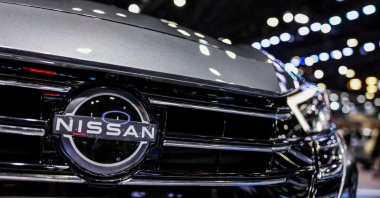 The Nissan logo is displayed at the 46th Bangkok International Motor Show, Bangkok, Thailand, March 24, 2025. (Reuters Photo)