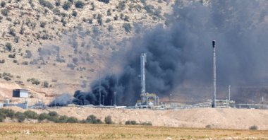 Smoke rises after a drone attack targeted oil facilities in the Zakho area of the Kurdistan Regional Government (KRG) region, Iraq, July 16, 2025. (Reuters Photo)