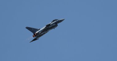 A German Air Force Eurofighter Typhoon jet during an air display at the 55th International Paris Airshow at Le Bourget Airport, near Paris, France, June 18, 2025. (Reuters Photo)