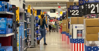 People walk at a Walmart store in Oceanside, California, U.S., May 15, 2025. (Reuters Photo)