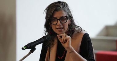 U.N. envoy on Palestinian rights Francesca Albanese speaks at an event in Bogota, Colombia, July 16, 2025. (AA Photo)