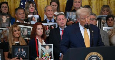 U.S. President Donald Trump speaks before signing the &quot;Halt All Lethal Trafficking of Fentanyl Act,&quot; which strengthens prison sentences for fentanyl traffickers, in the East Room of the White House in Washington, D.C., July 16, 2025. (AFP Photo)