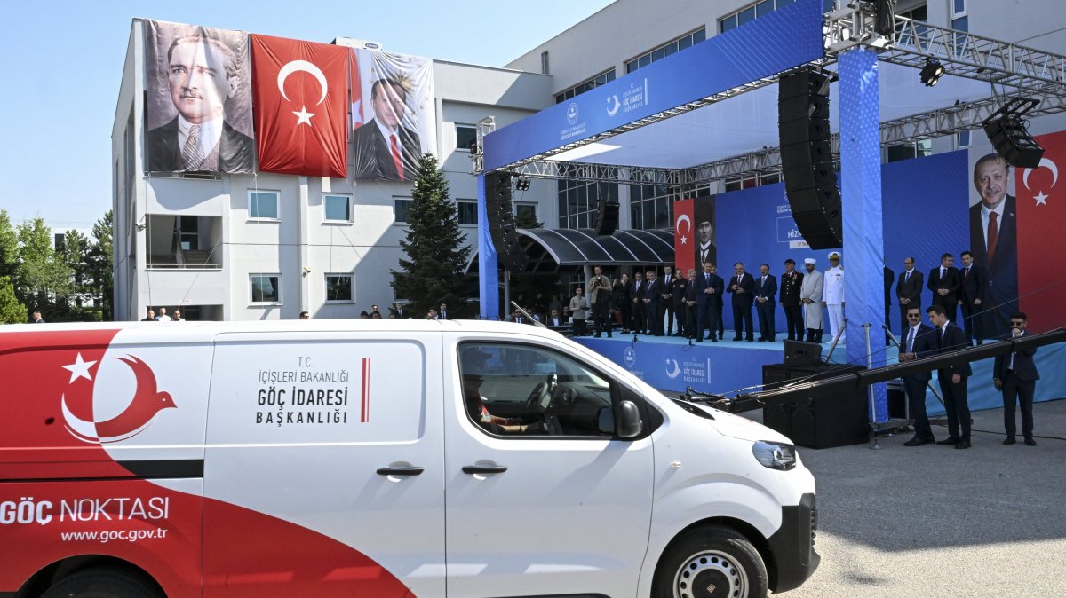A Mobile Migration Checkpoint Vehicle is seen being dispatched during the deployment ceremony at the Directorate General of Migration Management, Ankara, Türkiye, July 17, 2025. (AA Photo)