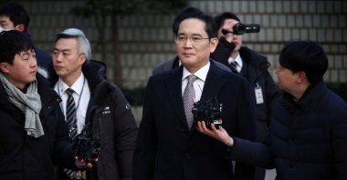 Samsung Electronics Chairman Jay Y. Lee arrives at a court, Seoul, South Korea, Feb. 3, 2025. (Reuters Photo)