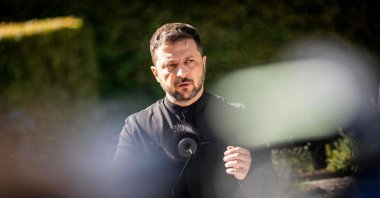 Ukraine's President Volodymyr Zelenskyy attends a press conference in Aarhus, Denmark, July 3, 2025. (AFP Photo)