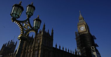 U.K.&#039;s Parliament buildings are seen in Westminster, London, U.K., Jan. 13, 2022. (AP Photo)