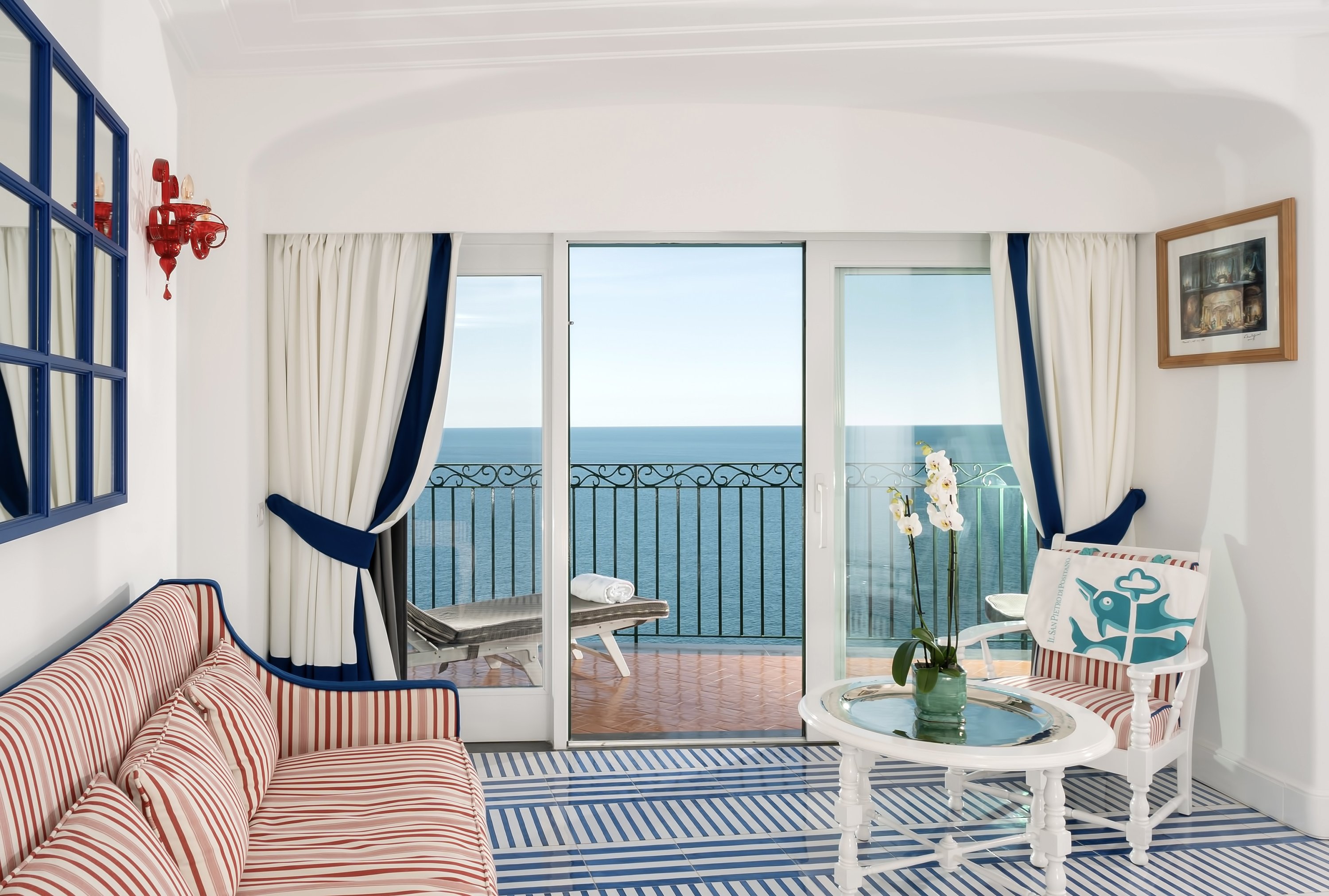 An interior view of a suite at Il San Pietro di Positano, a hotel in Positano on the Amalfi Coast in southern Italy. (Courtesy of Ilker Topdemir)