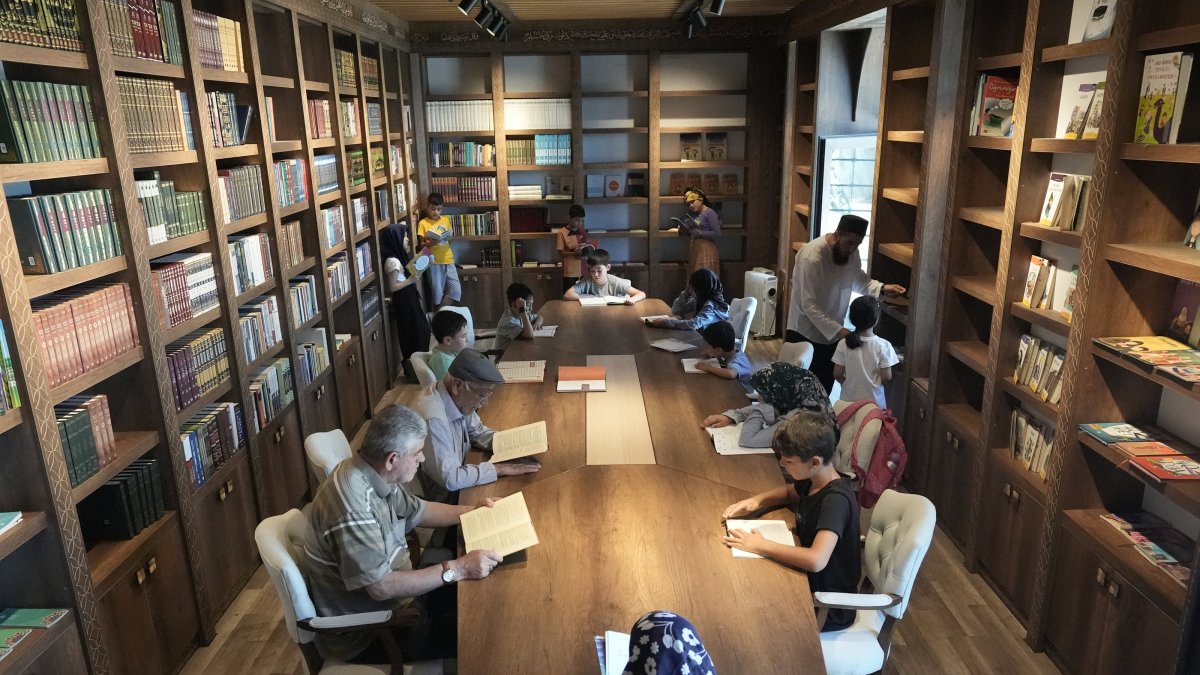 The Hacı Hasan Ergün Mosque library welcomes all ages to read and study in Ergani, Diyarbakır, Türkiye, July 18, 2025. (AA Photo) 