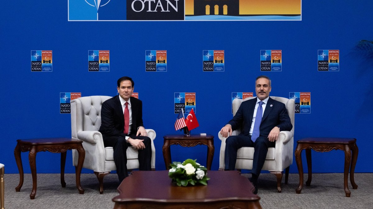 Foreign Minister Hakan Fidan and U.S. Secretary of State Marco Rubio hold a meeting on the sidelines of the NATO Foreign Ministers' meeting in Antalya, May 15, 2025. (AA File Photo)