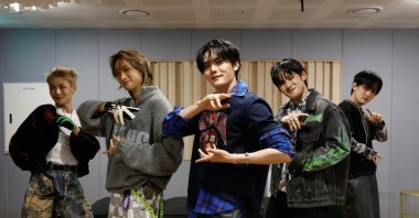 Members of K-pop boy band 1VERSE perform their new single in front of a camera in Seoul, South Korea, May 21, 2025. (Reuters Photo)