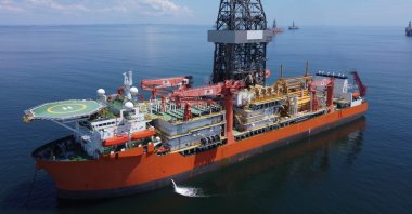 This undated photo shows one of Türkiye&#039;s new seventh-generation deep-sea drilling vessels in an unspecified location. (Courtesy of Energy and Natural Resources Ministry)