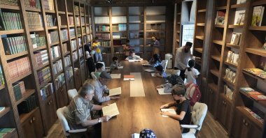 The Hacı Hasan Ergün Mosque library welcomes all ages to read and study in Ergani, Diyarbakır, Türkiye, July 18, 2025. (AA Photo) 