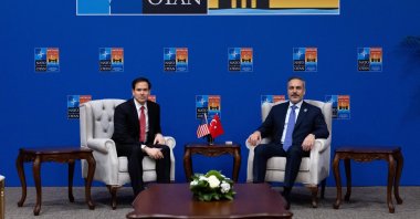 Foreign Minister Hakan Fidan and U.S. Secretary of State Marco Rubio hold a meeting on the sidelines of the NATO Foreign Ministers' meeting in Antalya, May 15, 2025. (AA File Photo)