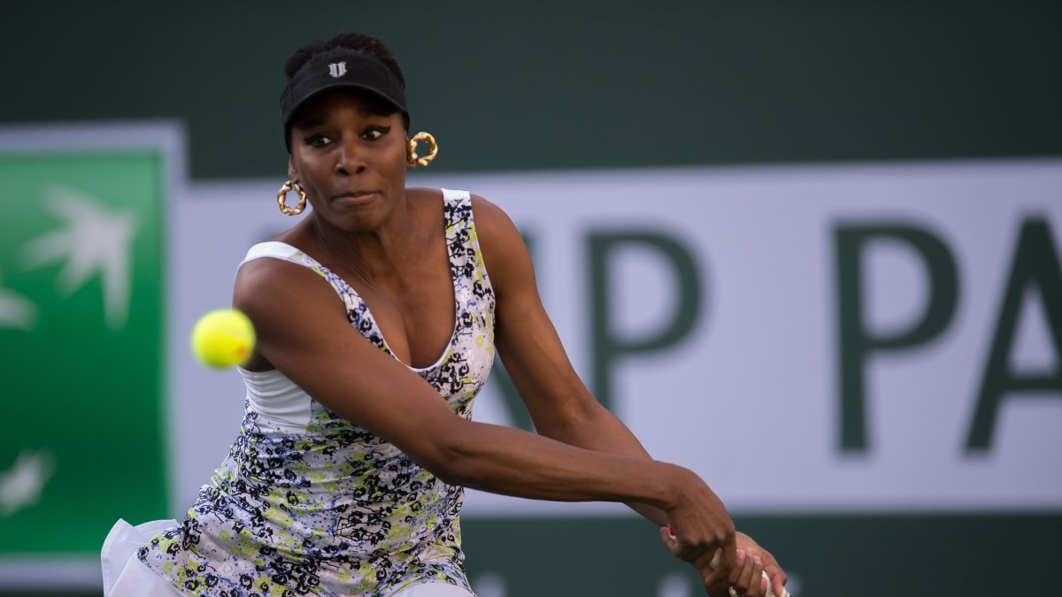 Venus Williams in action during the BNP PARIBAS OPEN Tennis Tournament, Indian Wells, U.S., March 15, 2018. (Shutterstock Photo)
