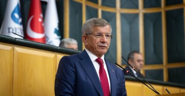 GP Chair Ahmet Davutoğlu speaks at a parliamentary meeting, Ankara, Türkiye, July 16, 2025. (AA Photo)