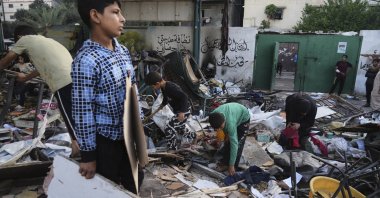 Palestinians inspect the damage to a school that was hit in a deadly Israeli military strike, Gaza City, Palestine, May 26, 2025. (AP Photo)