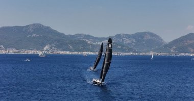 Sailors in action during the sixth Presidential International Yacht Race near the Marmaris coast, TRNC, July 21, 2025. (IHA Photo)