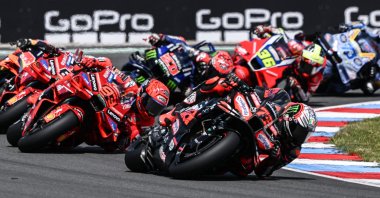 Riders compete during the MotoGP Grand Prix in Brno, Czech Republic, July 20, 2025. (AFP Photo)