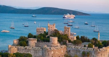 An aerial view of Bodrum Castle and beach. (Shutterstock Photo)