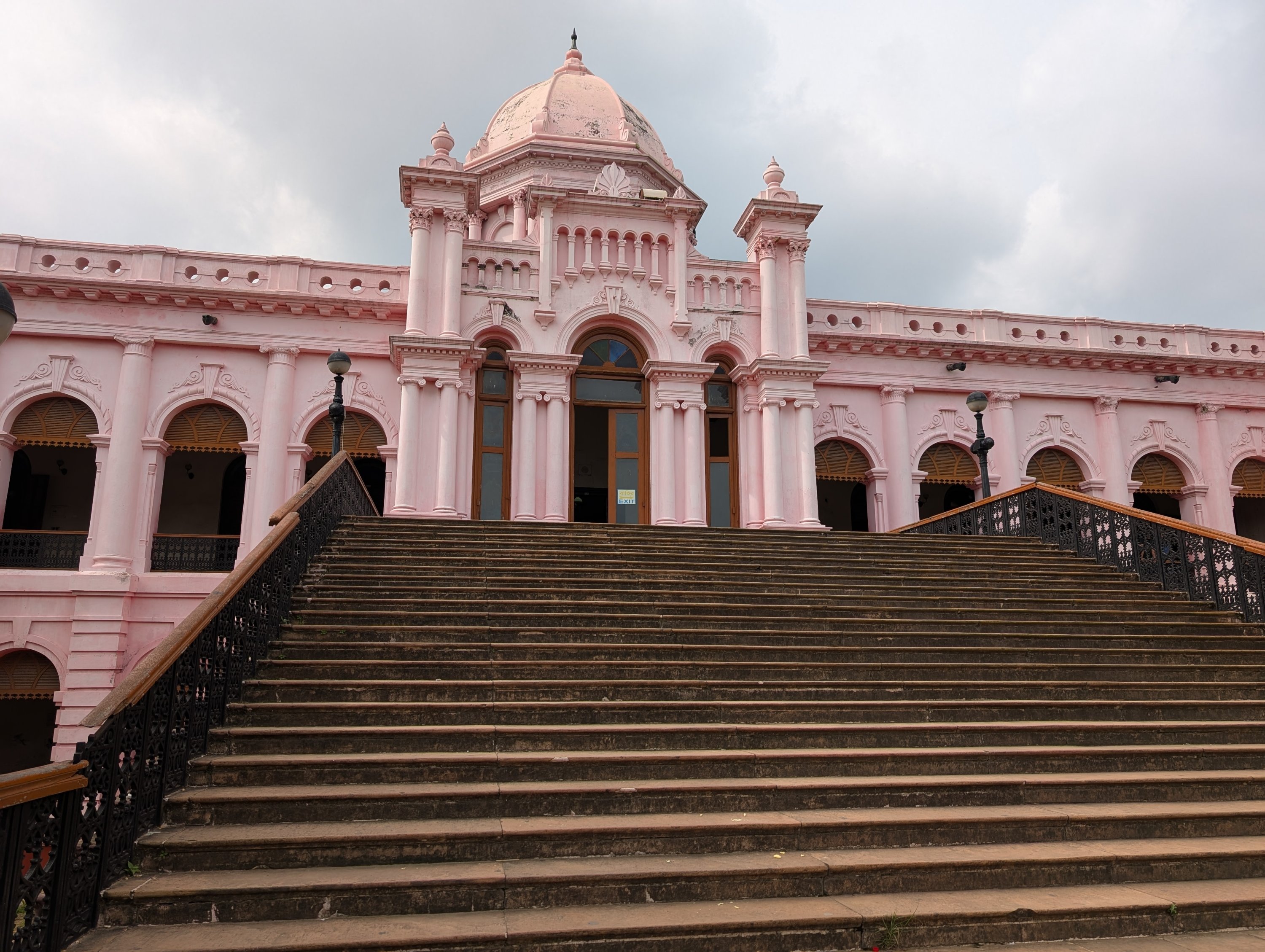 A view of Ahsan Manzil’s exterior, once home to Dhaka’s nawabs, Dhaka, Bangladesh, June 15, 2025. (Photo by Shakir Husain)