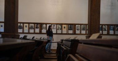 A visitor tours the building where the Erzurum Congress was held in July 1919, eastern Erzurum Province, Türkiye, July 23, 2025. (AA Photo)