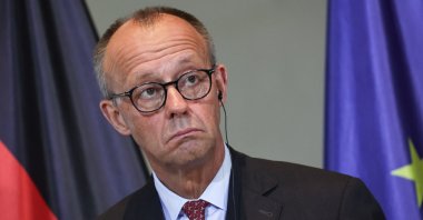 German Chancellor Friedrich Merz attends a press conference in Berlin, Germany, July 22, 2025. (EPA Photo)