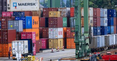 Transshipment containers at the Westhafen container terminal, Berlin, Germany, July 15, 2025. (EPA Photo)