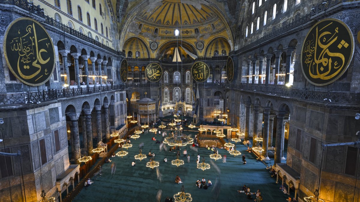 An interior view of Hagia Sophia Grand Mosque, Istanbul, Türkiye, July 23, 2025. (AA Photo)