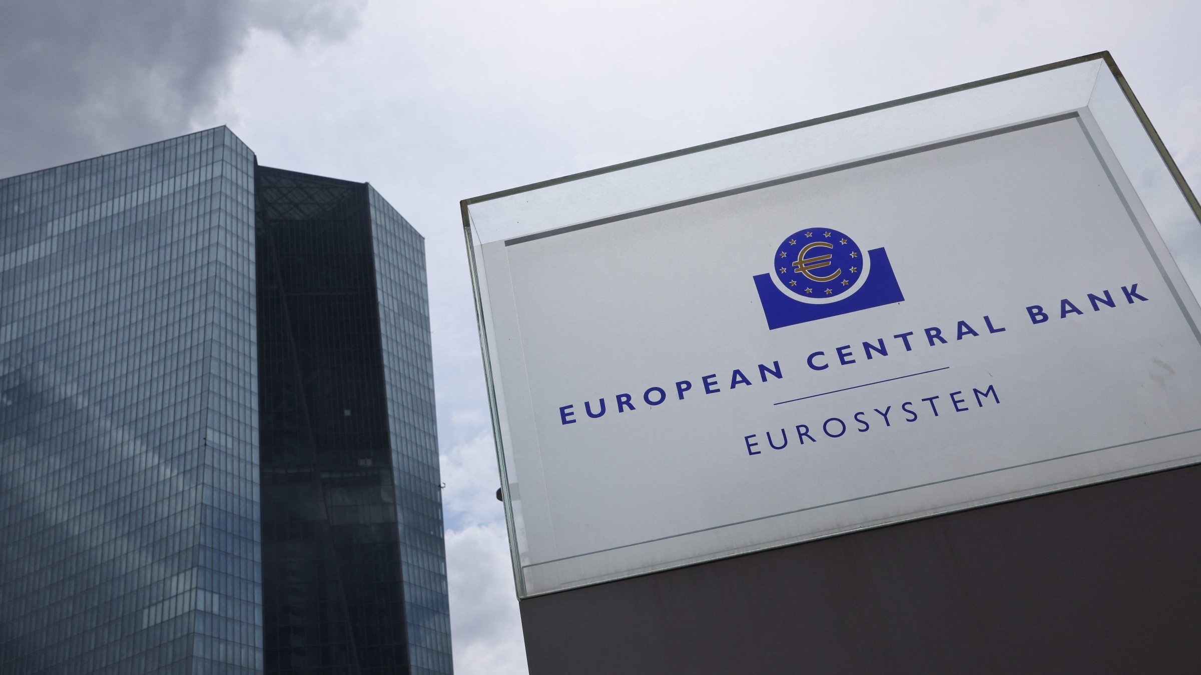 The European Central Bank (ECB) is pictured before a press conference on the eurozone's monetary policy, at the central bank's headquarters, Frankfurt, Germany, July 24, 2025. (AFP Photo)