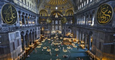 An interior view of Hagia Sophia Grand Mosque, Istanbul, Türkiye, July 23, 2025. (AA Photo)
