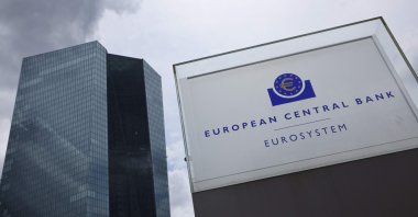 The European Central Bank (ECB) is pictured before a press conference on the eurozone's monetary policy, at the central bank's headquarters, Frankfurt, Germany, July 24, 2025. (AFP Photo)