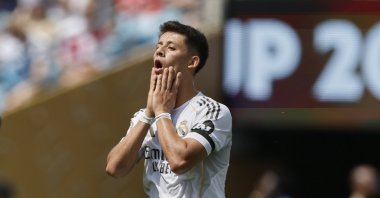 Real Madrid&#039;s Arda Güler reacts during the Club World Cup Group H match against Pachuca, Charlotte, U.S., June 22, 2025. (AP Photo)