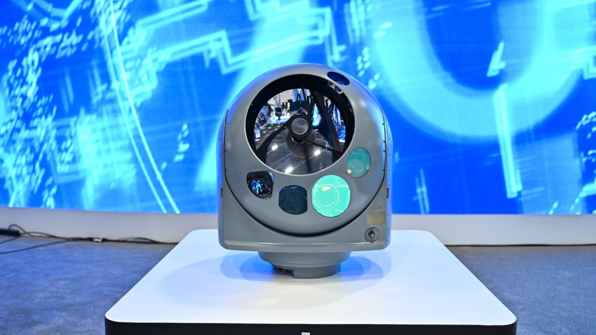 The Aselflir-600 electro-optic reconnaissance, surveillance and targeting system is on display at the International Defense Industry Fair (IDEF) 2025, Istanbul, Türkiye, July 24, 2025. (AA Photo)