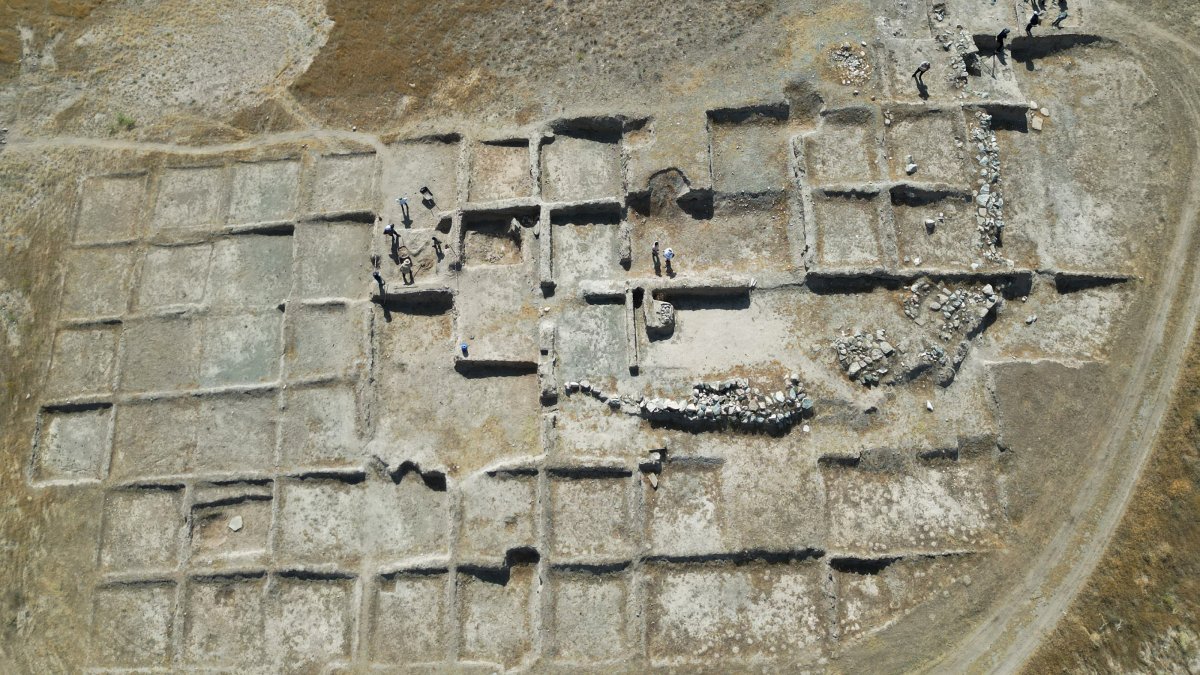 An aerial view of the Urartian necropolis, Van, eastern Türkiye, July 17, 2025. (AA photo)