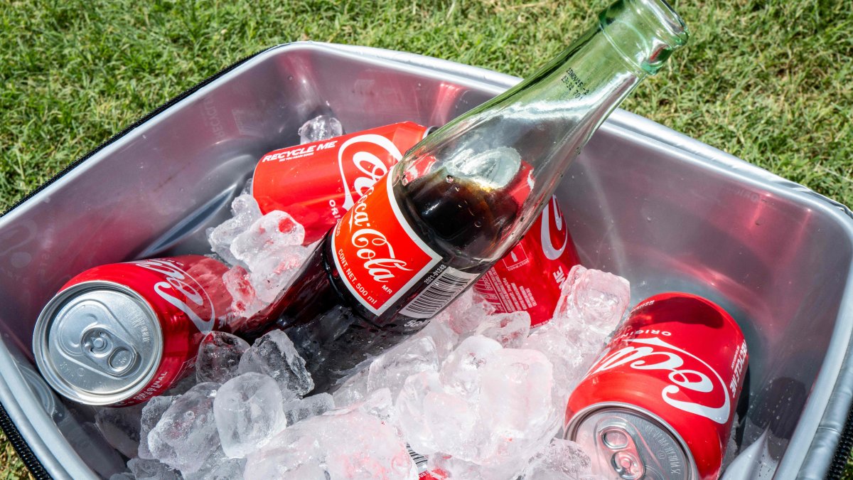Coke beverages are displayed in an ice-cooler at a park, in Austin, Texas, U.S., July 17, 2025. (AFP Photo)
