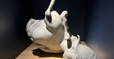 An artwork on display at the “Under Pressure Above Water&quot; exhibition at Arter, Istanbul, Türkiye, July 24, 2025. (AA Photo)