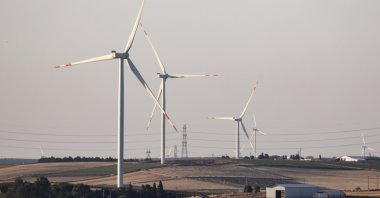 Wind turbines operate on a wind farm, Istanbul, Türkiye, June 17, 2025. (EPA Photo)
