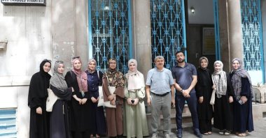 Theology students from Türkiye practice Arabic conversation during a cultural visit in Kairouan, Tunisia, July 23, 2025. (Courtesy of Burgiba Language Institute)