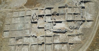 An aerial view of the Urartian necropolis, Van, eastern Türkiye, July 17, 2025. (AA photo)