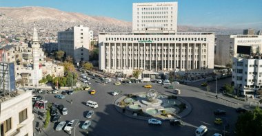 A drone view shows the Syrian central bank, after the ousting of longtime dictator Bashar Assad, Damascus, Syria, Dec. 16, 2024. (Reuters Photo)