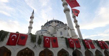 A view of the Great Mosque of Tirana or Namazgah Mosque, the largest mosque in the Balkans, on the day of its inauguration, Tirana, Albania, Oct. 10, 2024. (Reuters Photo)