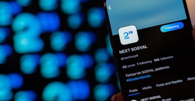 This illustration picture shows a screen displaying the logo of the social media application Next Sosyal, in Istanbul, Türkiye, July 25, 2025. (AA Photo)