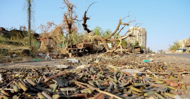 Exploded and unexploded ordnance lie on the ground on a street in Khartoum, Sudan, April 27, 2025. (Reuters Photo)
