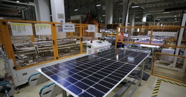 Solar panels are seen at a facility of CW Enerji, Antalya, southern Türkiye, July 25, 2025. (AA Photo)